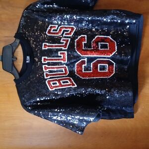 Sequined Bulls crop top